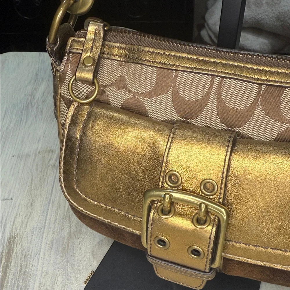 2004 Special Edition Coach Signature Mini Hobo in Brown and Bronze No 40-1495